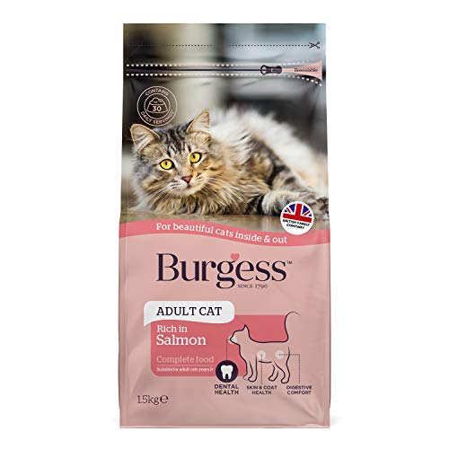 Burgess Dry Cat Food for Adult Cats Rich in Salmon, 1.5 kg von Burgess