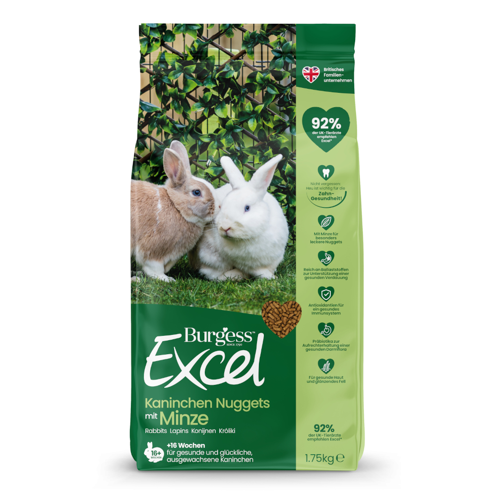 Burgess Excel Adult Kaninchen-Nuggets mit Minze - 9 kg Burgess Excel Adult Kaninchen-Nuggets mit Minze - 9 kg von Burgess