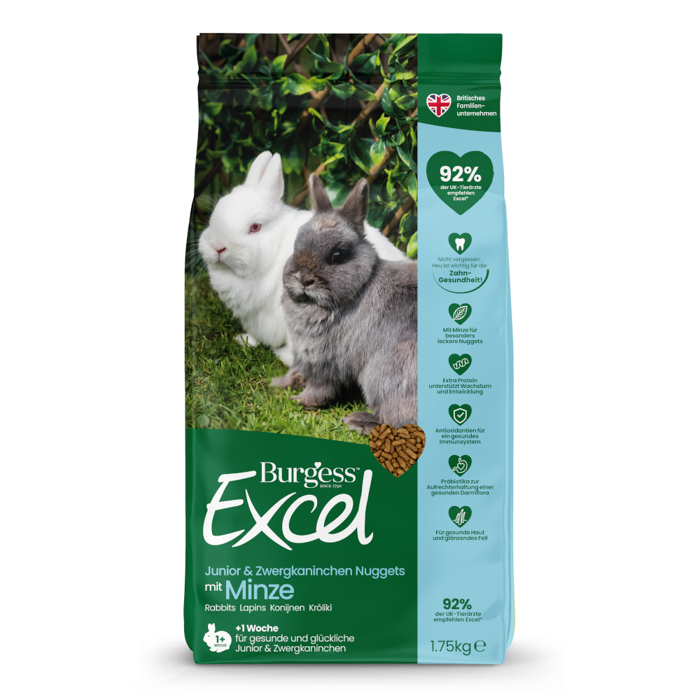 Burgess Excel Junior & Dwarf Rabbit Nuggets mit Minze - 1,75 kg Burgess Excel Junior & Dwarf Rabbit Nuggets mit Minze - 1,75 kg von Burgess