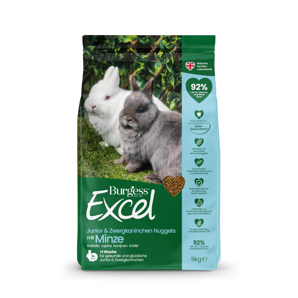 Burgess Excel Junior & Dwarf Rabbit Nuggets mit Minze - 9 kg Burgess Excel Junior & Dwarf Rabbit Nuggets mit Minze - 9 kg von Burgess