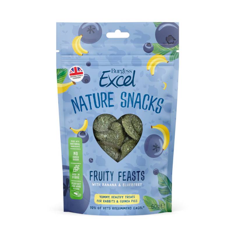 Burgess Excel Nature Snacks Fruity Feasts - 60 g von Burgess