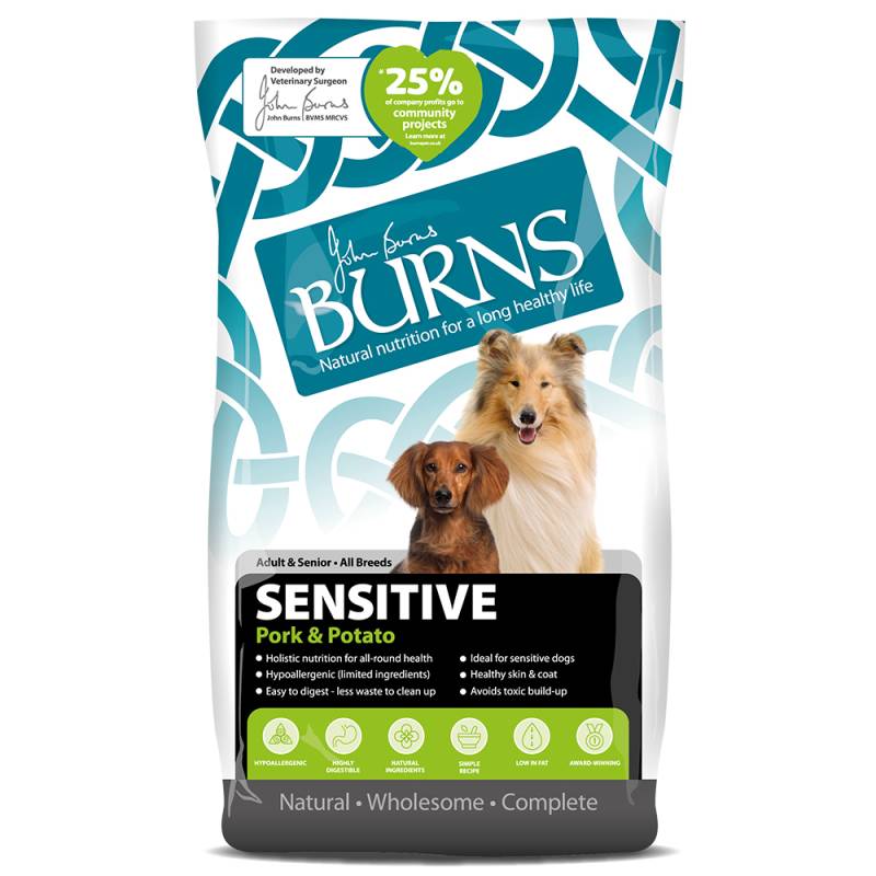 Burns Adult Sensitive - Schweinefleisch & Kartoffel - Sparpaket: 2 x 12 kg von Burns
