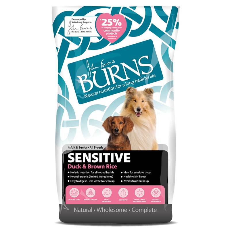 Burns Adult & Senior Sensitive - Ente & Brauner Reis - Sparpaket: 2 x 12 kg von Burns