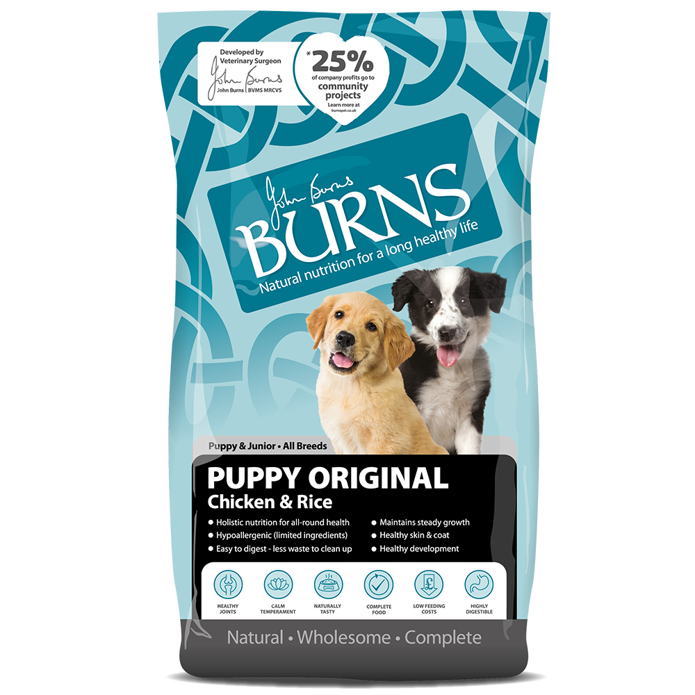 Sparpaket Burns 2 x Großgebinde - Puppy Original Chicken & Rice (2 x 12 kg) von Burns