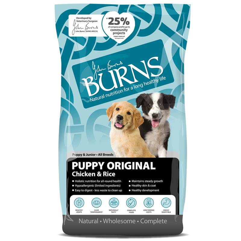 Sparpaket Burns 2 x Großgebinde - Puppy Original Chicken & Rice (2 x 12 kg) von Burns