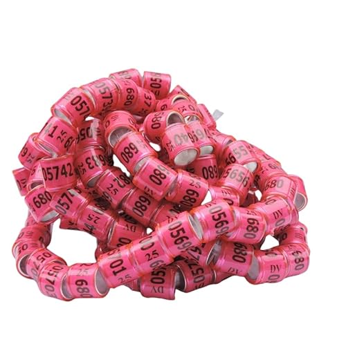 Bursker 50 Stück Taubenbeinringe, 2025 Brieftaube Fußkettchen Leichter Aluminium-Plastik Ring für Renntauben, einfache Identifizierung & sicherer Sitz Aluminium-Kunststoff (Rosa Deutschland) von Bursker