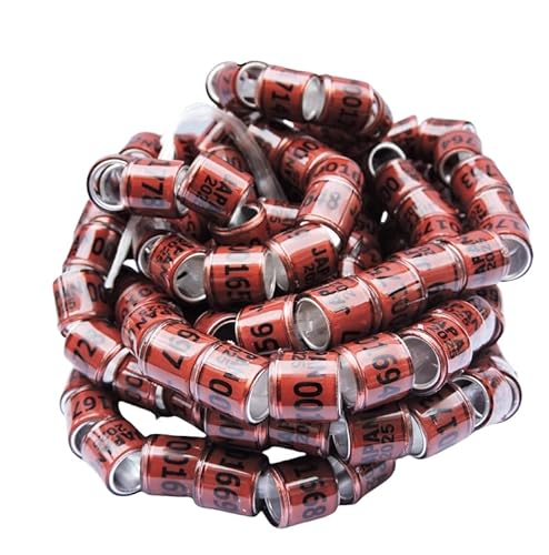 Bursker 50 Stück Taubenbeinringe, 2025 Brieftaube Fußkettchen Leichter Aluminium-Plastik Ring für Renntauben, einfache Identifizierung & sicherer Sitz Aluminium-Kunststoff (braunes Japan) von Bursker