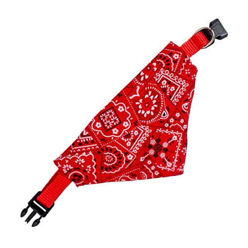BusoTh Haustierhalsband, Bandana, Rotes Dreieckiges Schalhalsband für Welpen, Verstellbar, Modisch für Katzen (S 1,0 cm/0,4 Zoll) von BusoTh