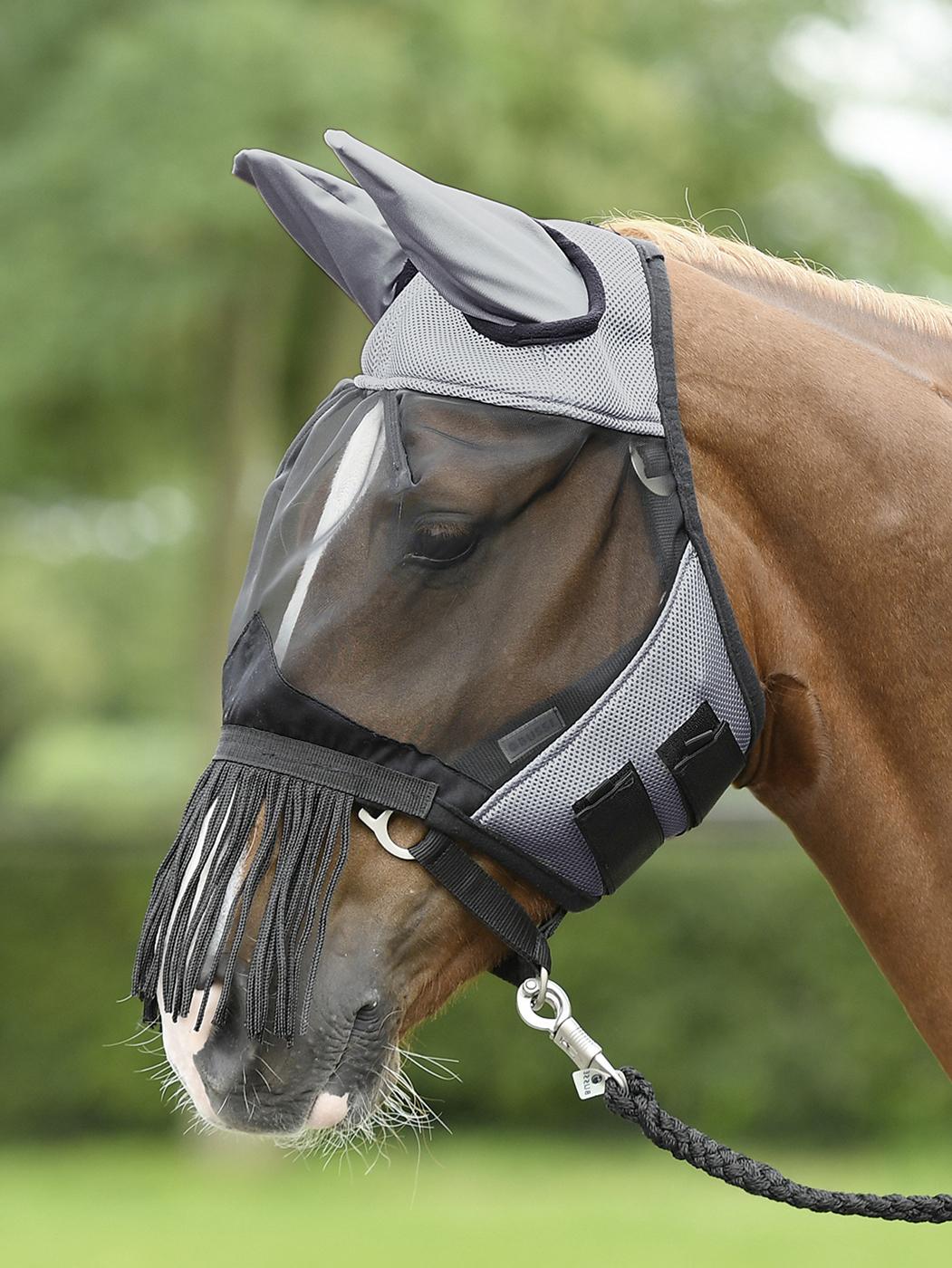 Busse Fliegenmaske Fly Cover Fransen Grau/Schwarz, Gr. Sh Busse Fliegenmaske Fly Cover Fransen Grau/Schwarz, Gr. Sh von Busse