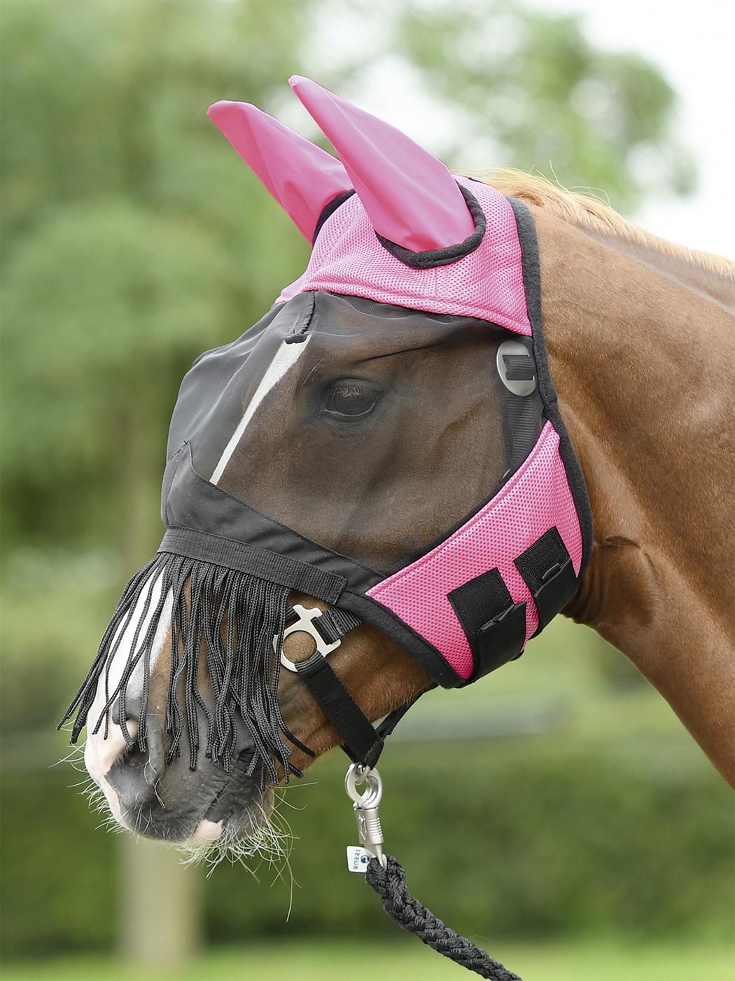 Busse Fliegenmaske Fly Cover Fransen Pink/Schwarz, Gr. Pony Busse Fliegenmaske Fly Cover Fransen Pink/Schwarz, Gr. Pony von Busse