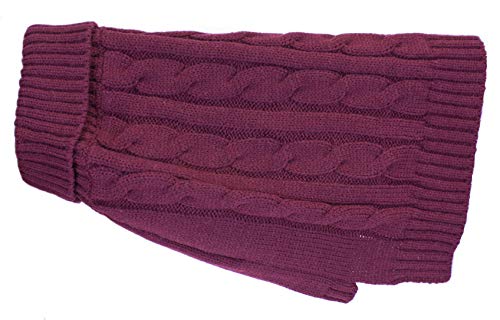 Buster & Beau Hundepullover, Charlton Zopfmuster, Deep Berry von Buster