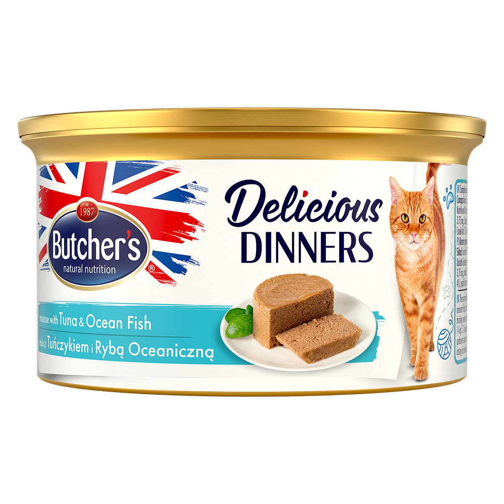 Butcher's Delicious Dinners Katze 24 x 85 g - Thunfisch & Meeresfisch von Butcher's