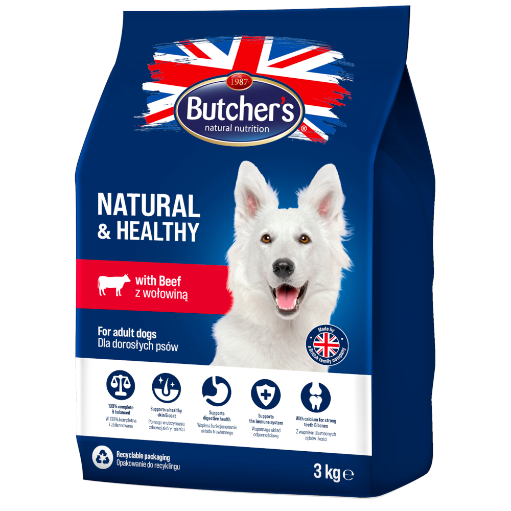 Butcher's Natural & Healthy mit Rind - Sparpaket: 2 x 3 kg von Butcher's