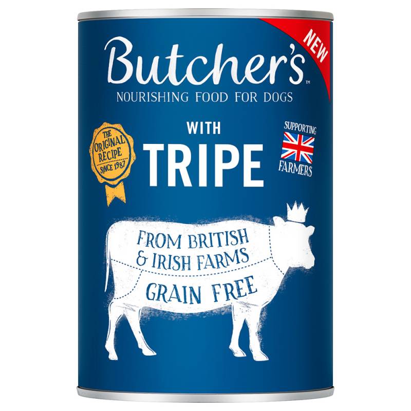 Butcher's Original Getreidefrei für Hunde 24 x 400 g - Pastete mit Pansen von Butcher's