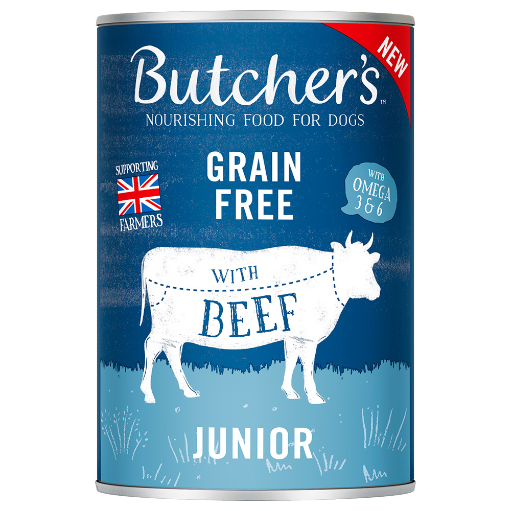 Sparpaket Butcher's Original Getreidefrei für Hunde 48 x 400 g - Junior mit Rind Sparpaket Butcher's Original Getreidefrei für Hunde 48 x 400 g - Junior mit Rind von Butcher's