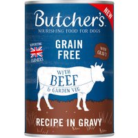Sparpaket Butcher's Original Getreidefrei für Hunde 48 x 400 g - mit Rind in Soße von Butcher's