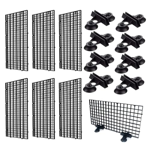 Aquarium Isolation, Aquarium Trennwand, Trennwand für Aquarien, 6PC (30*15CM)Aquarium Gitter aus Kunststoff, Trennwand für Aquarien Fisch Tank Teiler, mit 8 Aquarium Divider Saugnap, DIY Aquascaping von Butyeak