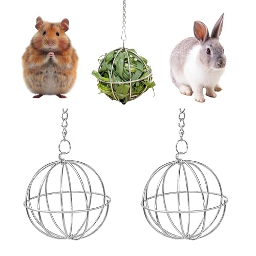 Feeder Ball Metall, Heuball zum Aufhängen, Nager Futterball Kugel, Feeder Spielzeug Hängenden, Heuraufe Kaninchen, Kugel Heuball, Hay Ball für Fütterung von Kaninchen, Meerschweinchen, Hamstern, 2 Pcs Feeder Ball Metall, Heuball zum Aufhängen, Nager Futterball Kugel, Feeder Spielzeug Hängenden, Heuraufe Kaninchen, Kugel Heuball, Hay Ball für Fütterung von Kaninchen, Meerschweinchen, Hamstern, 2 Pcs von Butyeak