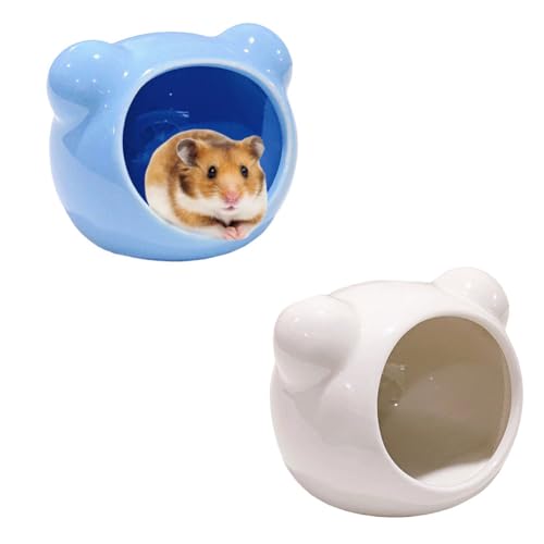 Hamsterhaus Keramik, Hamster Versteck, Keramikhaus für Nager, Hamster Zubehör, Hamsterkäfig Zubehör, Hamster Spielzeug, Zwerghamster Käfig, Hamster Tunnel per Chinchilla, Ratte, Mäuse, 2 STK Hamsterhaus Keramik, Hamster Versteck, Keramikhaus für Nager, Hamster Zubehör, Hamsterkäfig Zubehör, Hamster Spielzeug, Zwerghamster Käfig, Hamster Tunnel per Chinchilla, Ratte, Mäuse, 2 STK von Butyeak