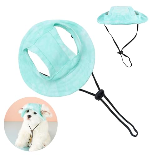 Hunde Baseballmütze, Verstellbar Hundemütze, Baseballmütze für Haustiere, Verstellbar Sommer Sonnenschutz Hut Sonnenhüte mit Ohrlöchern,Haustier Sommer Hut für Welpen Hunde Mütze(Blau, M) von Butyeak