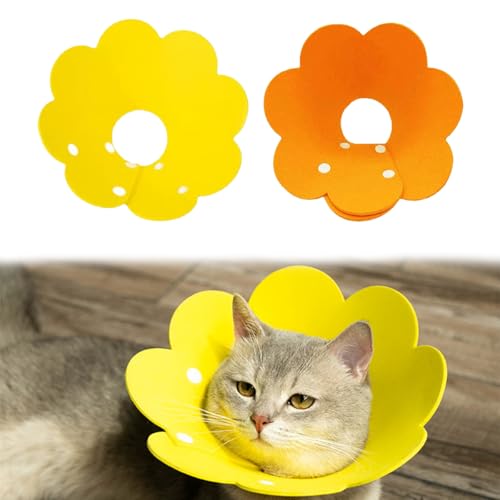 Katze Schutzkragen,Soft Weich Halskrause Katzenkragen, 2 Stücke Anti Biss Einstellbarer Halskrausen für Katzen,Einstellbarer Halskrause Katzen Halsband,Weich Verstellbar Genesungshalsband Haustier von Butyeak