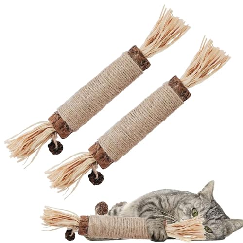 Katzen Kauhölzer, Catnip Snacks Sticks, Katzen Zahnpflege Sticks,(38*4,5)CM Dental Sticks Katze, Katzenminze Sticks, Katzenminze Sticks, Katzensticks Zur Zahnreinigung, Katzenminze Spielzeug(2 Stück) von Butyeak