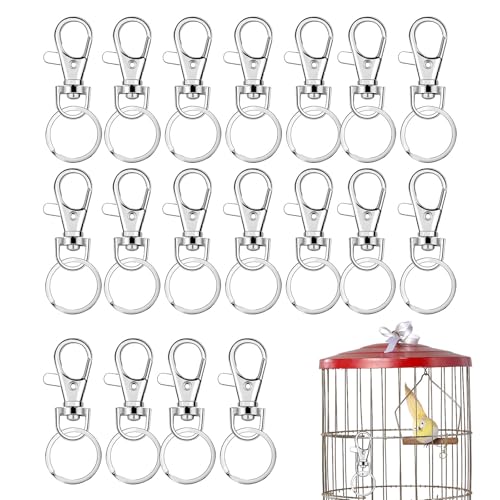 Vogelkäfigschlösser, Vogelkäfig Schlösser Robuste, 18PC Vogelkäfigzubehör Schlösser, Kettenglieder Karabinerhaken Set, Stabiler Hakenclip, für kleine Haustiere, Katzen, Papageien, Meerschweinchen von Butyeak