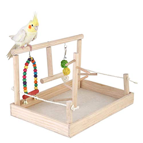 Buwei Parrot Swing Kletterleiter Desktop Stand Holzspielplatz Training Barsch Spielzeug von Buwei