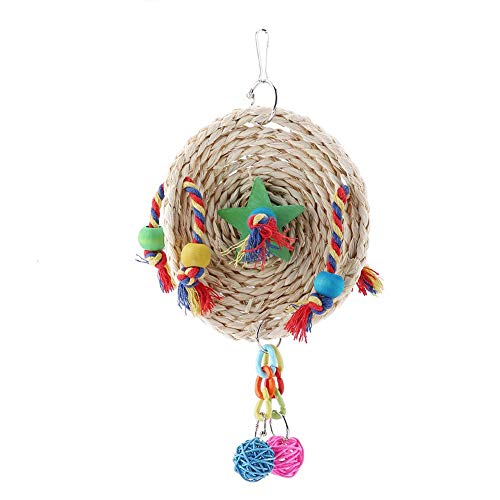 BuyWeek Papagei Spielzeug, Wellensittich Kauspielzeug Vogelspielzeug Vogelkäfig Hängende Schaukel Papageienspielzeug mit Haken, Wellensittich Käfig Schaukel Kauspielzeug(S) von BuyWeek