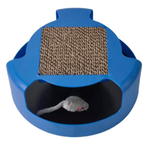 BUYTER Kätzchenspielzeug mit beweglicher Maus, spielt im Inneren, lustige Katzen-Jagdbox (Blau) von Buyter