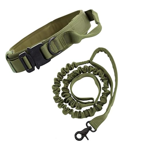 BUYTER Reflektierendes Nylon-Hundehalsband, Militär, verstellbar, langlebig, für große Deutsche Schäferhund, Outdoor-Arbeit, Training, Spazierengehen mit Leine von Buyter