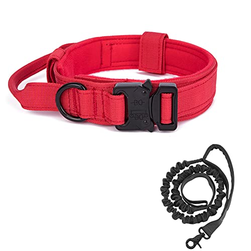 BUYTER Reflektierendes Nylon-Hundehalsband, Militär, verstellbar, langlebig, für große Deutsche Schäferhund, Outdoor-Arbeit, Training, Spazierengehen mit Leine von Buyter