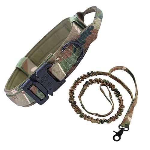 BUYTER Reflektierendes Nylon-Hundehalsband, Militär, verstellbar, langlebig, für große Deutsche Schäferhund, Outdoor-Arbeit, Training, Spazierengehen mit Leine von Buyter