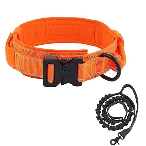 BUYTER Reflektierendes Nylon-Hundehalsband, Militär, verstellbar, langlebig, für große Deutsche Schäferhund, Outdoor-Arbeit, Training, Spazierengehen mit Leine von Buyter