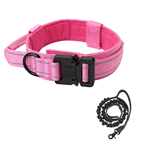 BUYTER Reflektierendes Nylon-Hundehalsband, Militär, verstellbar, langlebig, für große Deutsche Schäferhund, Outdoor-Arbeit, Training, Spazierengehen mit Leine von Buyter