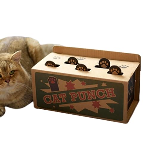 Bvizyelck Cat Whack Mole Spiel,Cat Whack Tierspiel - Mäuse fangen Spiel | Katzen-Puzzlespielzeug, sichere lustige Box, Pfotenkratzer, verschleißfestes interaktives Katzenspielzeug für Bewegung, von Bvizyelck