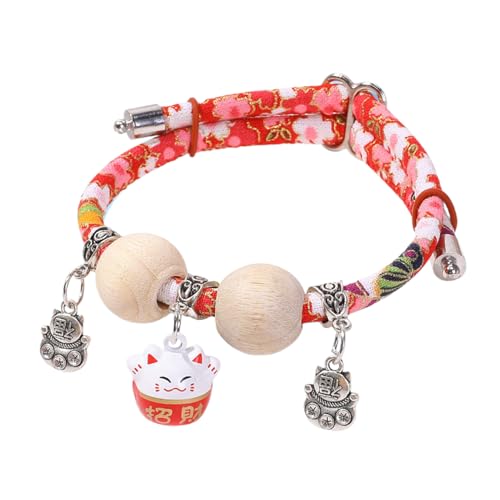 Bvizyelck Halsband Für Hauskatze, Halsband Mit Zedernholzperlen, Verstellbare Schnalle für DREI Größen Indoor und Outdoor Verwendung von Bvizyelck