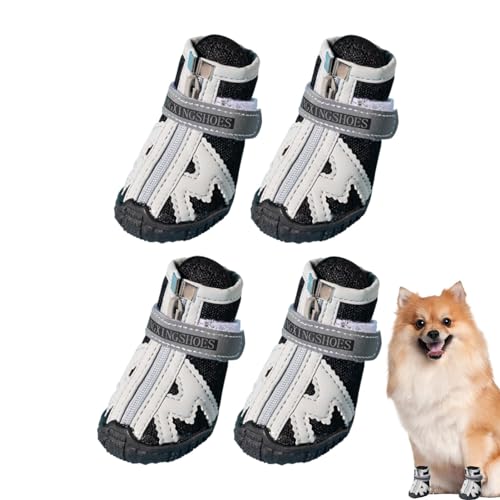 Bvizyelck Hundestiefel, rutschfeste Hundeschuhe | Hitzeschutz-Pfotenschutz - Hundeschuhe in 5 Größen, atmungsaktiv, verhindert EIN Verrutschen der Hundeschuhe mit robuster Gummisohle für von Bvizyelck