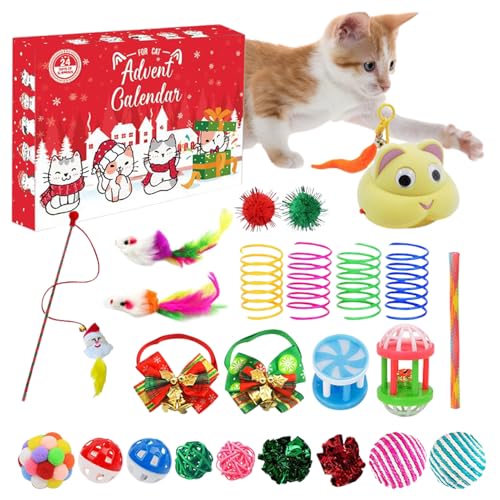 Bvizyelck Katzen Spielzeug Adventskalender 2025 Weihnachtscountdown - Adventskalender Mit Verschiedenen Weihnachts Spielzeugen Für Katzen,Saisonale Adventsgeschenke Für Haustier Liebhaber Und Bvizyelck Katzen Spielzeug Adventskalender 2025 Weihnachtscountdown - Adventskalender Mit Verschiedenen Weihnachts Spielzeugen Für Katzen,Saisonale Adventsgeschenke Für Haustier Liebhaber Und von Bvizyelck