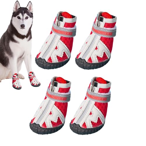 Bvizyelck Mesh-Hundeschuhe,Hundeschuhe Outdoor | Hitzeschutz-Pfotenschutz,Hundestiefel in 5 Größen mit robuster Gummisohle, atmungsaktive Hundestiefel, rutschfest für den Sommer, heiße Straßen, von Bvizyelck