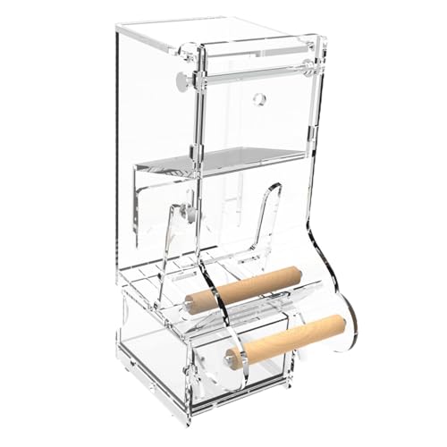 Bvizyelck No Automatischer Vogelfutterspender – Transparenter Vogelfutterspender Automatisches Acryl mit Sitzstange – Käfigzubehör, transparenter Sittichfutterbehälter für kleine und mittelgroße Bvizyelck No Automatischer Vogelfutterspender – Transparenter Vogelfutterspender Automatisches Acryl mit Sitzstange – Käfigzubehör, transparenter Sittichfutterbehälter für kleine und mittelgroße von Bvizyelck