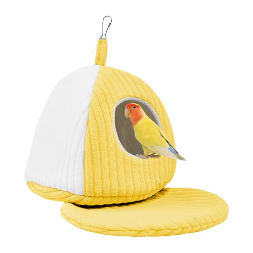 Bvizyelck Vogelhaus Für Käfig,Winterwarmer Unterschlupf Höhle Zubehör | Vogel Nisthaus Bett | Für Aras Nymphensittiche Conure GrauUnzertrennliche Kleine Mittelgroße Tiere von Bvizyelck