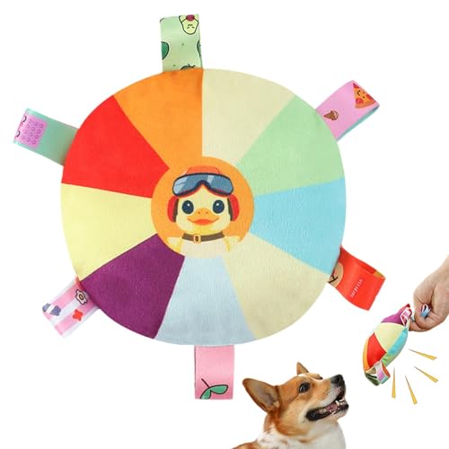 Plüsch-Hundespielzeug für mittelgroße Hunde, Quietschendes Plüsch-Hundespielzeug,Interaktives Zahnreinigungsspielzeug für Hunde | Lustiges scheibenförmiges Kauspielzeug für Hunde, Plüsch-Hundespielzeu von Bvizyelck