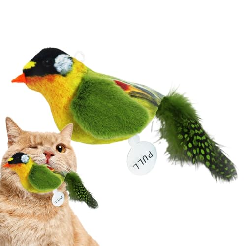 Zwitschernder Vogel-Katzenspielzeug - Interaktives Katzenfederspielzeug, Zwitscher-Vogel, interaktives Spielzeug für Katzen jagen, Kauen, interaktives Katzenquietschspielzeug, Melodiejagd, Zwitschernder Vogel-Katzenspielzeug - Interaktives Katzenfederspielzeug, Zwitscher-Vogel, interaktives Spielzeug für Katzen jagen, Kauen, interaktives Katzenquietschspielzeug, Melodiejagd, von Bvizyelck