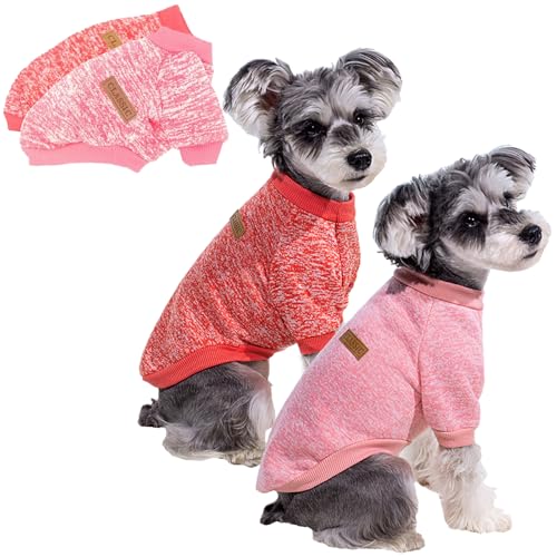 Hundepullover für kleine Hunde, warmer Winter-Welpenpullover, niedlich, weich, Haustierkostüm für Jungen, Mädchen, Hunde, Katze, Bulldogge, Mops, Yorkie, Kätzchen, Chihuahua, Rot, Rosa, Größe XS, Hundepullover für kleine Hunde, warmer Winter-Welpenpullover, niedlich, weich, Haustierkostüm für Jungen, Mädchen, Hunde, Katze, Bulldogge, Mops, Yorkie, Kätzchen, Chihuahua, Rot, Rosa, Größe XS, von Bwealthest