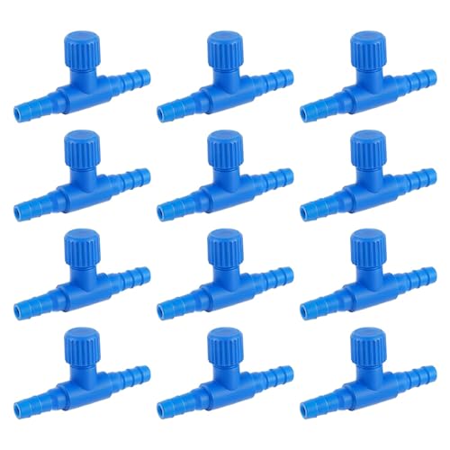 Bxian Luftregelventil für Aquarien, 1,9 cm Innendurchmesser, 4 mm, Sauerstoffschlauch, Blau, Einweg-Luftstromregelung, Luftpumpenzubehör, 12 Stück Bxian Luftregelventil für Aquarien, 1,9 cm Innendurchmesser, 4 mm, Sauerstoffschlauch, Blau, Einweg-Luftstromregelung, Luftpumpenzubehör, 12 Stück von Bxian