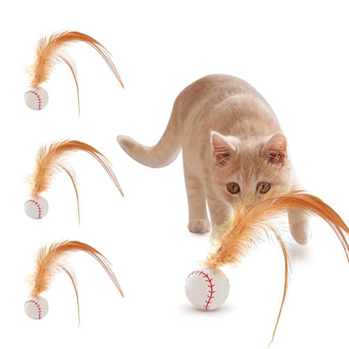 3 Stück Katzenspielzeug Selbstbeschäftigung, Katzenspielzeug Bälle Mit Feder, Interaktives Katzen Spielzeug Katzenball, Interaktives Katzenball Spielzeug, Hohe Elastizität Federspielzeug (Baseball) 3 Stück Katzenspielzeug Selbstbeschäftigung, Katzenspielzeug Bälle Mit Feder, Interaktives Katzen Spielzeug Katzenball, Interaktives Katzenball Spielzeug, Hohe Elastizität Federspielzeug (Baseball) von Bxjinkele