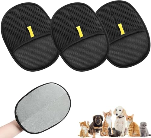 Bxjinkele 3 Stück Fellmagnet, Fellhandschuhe Fingerlos Katze, Wiederverwendbare Fell Magnet Handschuhe, Katzen Handschuhe Fellpflege Für Glattes Und Gesundes Fell Für Kleidung, Sofas (3Pcs) von Bxjinkele