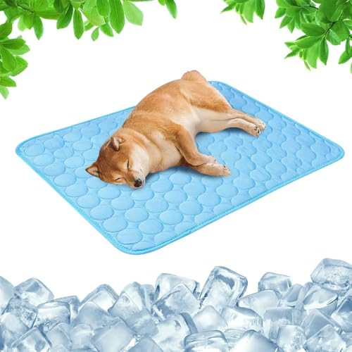 Bxjinkele Kühlmatte für Den Sommer,Kühlmatte Hund, Hundekühlmatte für Hund und Katze, Selbstkühlende Matte für Haustiere Summer Pet Ice Pad, Natürliche Kühlung Abrieb- und Bissfest (Blau,40×30 cm) von Bxjinkele
