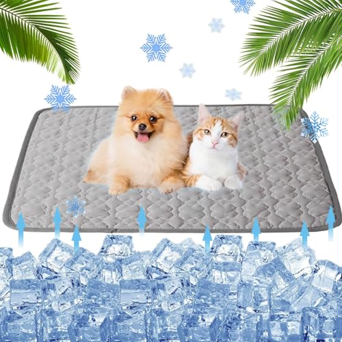 Bxjinkele Pfotenfrost Matte, Kühlmatte für Hunde, Hundekühlmatte Selbstkühlend, Atmungsaktiv Waschbares Hundekissen für Sommer, laminierte Baumwollmatte mit kühlem Gefühl,Sommer-Haustiermatte (Grau) Bxjinkele Pfotenfrost Matte, Kühlmatte für Hunde, Hundekühlmatte Selbstkühlend, Atmungsaktiv Waschbares Hundekissen für Sommer, laminierte Baumwollmatte mit kühlem Gefühl,Sommer-Haustiermatte (Grau) von Bxjinkele